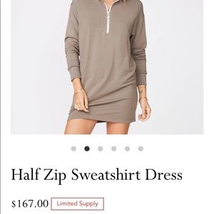 COPY - MONROW Half Zip Sweatshirt Dress XS. DUSTY OLIVE Current price $167.00 (…